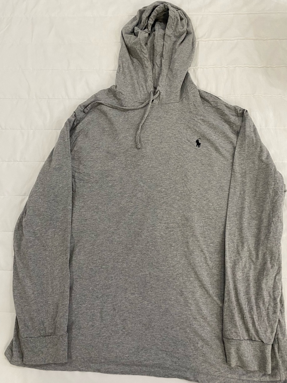 Polo by Ralph Lauren Gray Hooded Long-Sleeve Shirt- Size XXL
